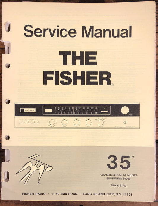 Fisher Model 35 Receiver  Service Manual *Original*