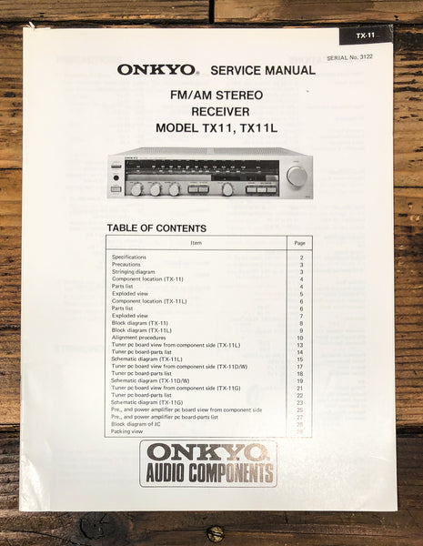 Onkyo TX-11 TX-11L Receiver Service Manual *Original*