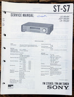 Sony ST-S7 Tuner  Service Manual *Original*