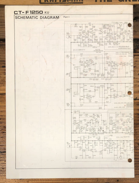 Pioneer CT-F1250 Cassette Fold Out Schematic *Original*