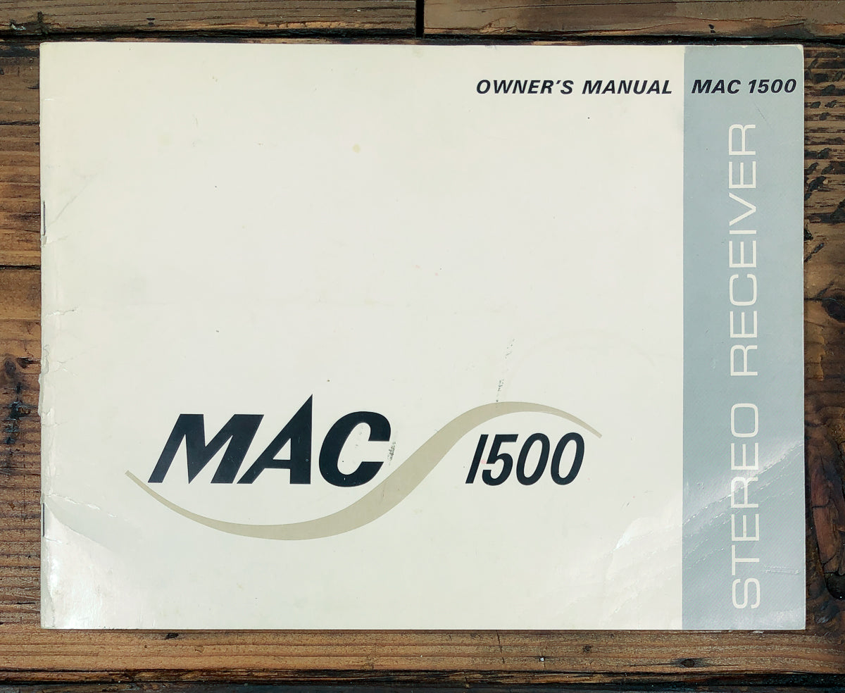 McIntosh MAC 1500 Receiver Owners / User Manual *Original*