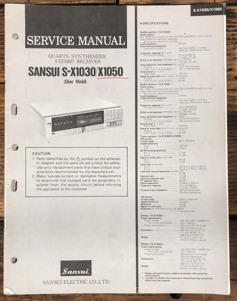 Sansui S-X1030 S-X1050 Receiver  Service Manual *Original*