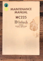 McIntosh MC225 MC-225 Amplifier Service Manual *Original*
