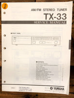 Yamaha TX-33 Tuner  Service Manual *Original*