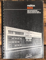 Revox B215 Cassette Player  Service Manual *Original*