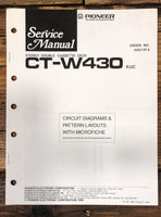 Pioneer CT-W430 Cassette Service Manual *Original*