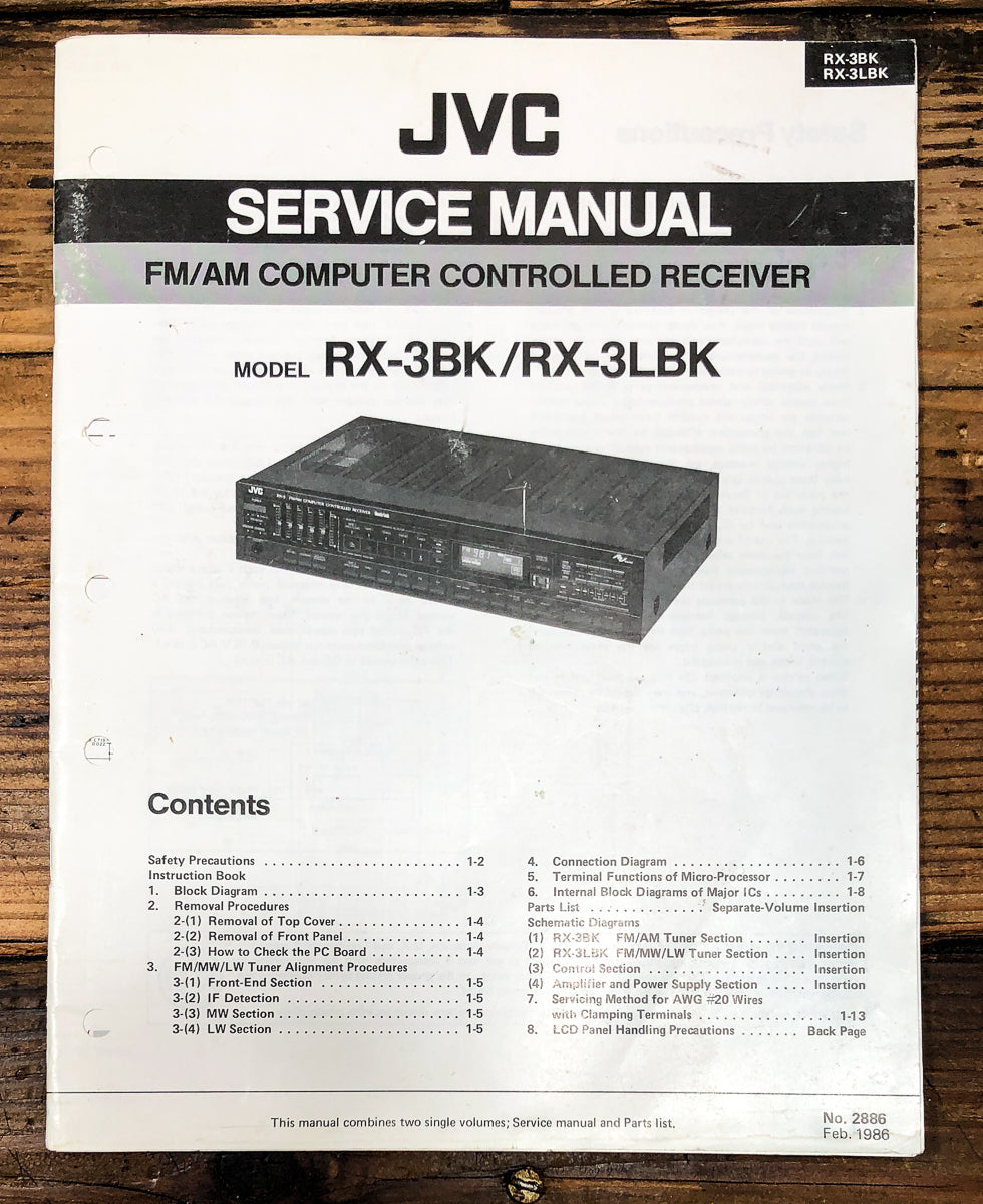 JVC RX-3 Receiver Service Manual *Original*