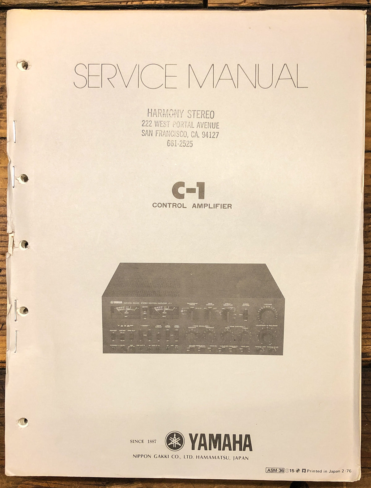Yamaha C-1 Preamp / Preamplifier  Service Manual *Original*