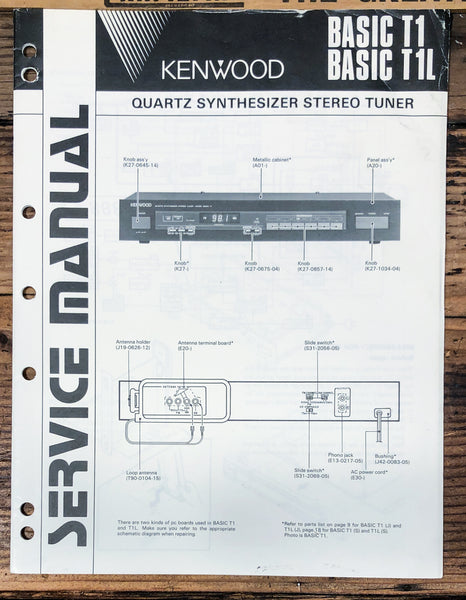 Kenwood Basic T-1 T1 T1L Tuner  Service Manual *Original*