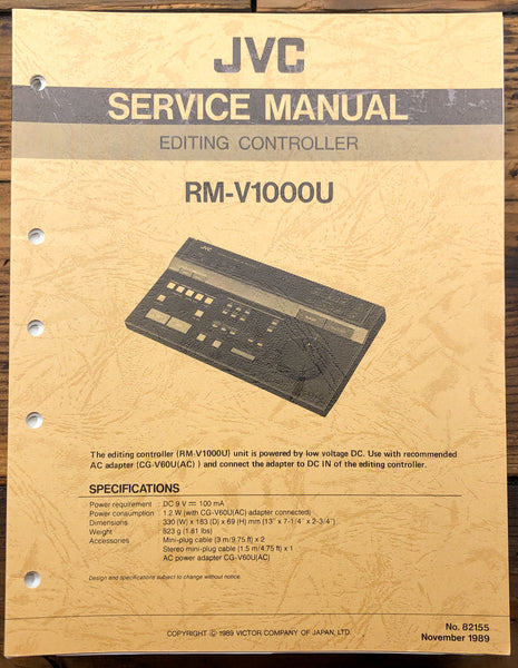 JVC RM-V1000 -V1000U Editing Controller  Service Manual *Original*