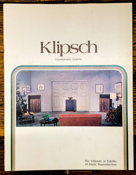 Klipsch Klipschhorn La Scala Heresy Speakers 1972 15pg Dealer Brochure *Orig*