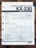 Yamaha KX-230 Cassette  Service Manual *Original*