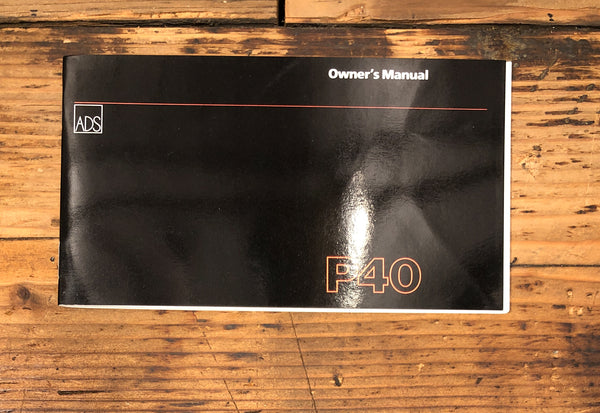 ADS P40 Amplifier Owners / User Manual *Original*