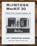 McIntosh MC-30 MacKIT 30 Amplifier Owners / User Manual *Original*