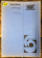 Bang Olufsen B&O Beogram 2400 Turntable  Service Manual *Original*