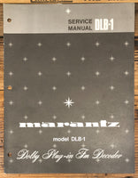 Marantz DLB-1 Dolby Decoder Service Manual *Original*