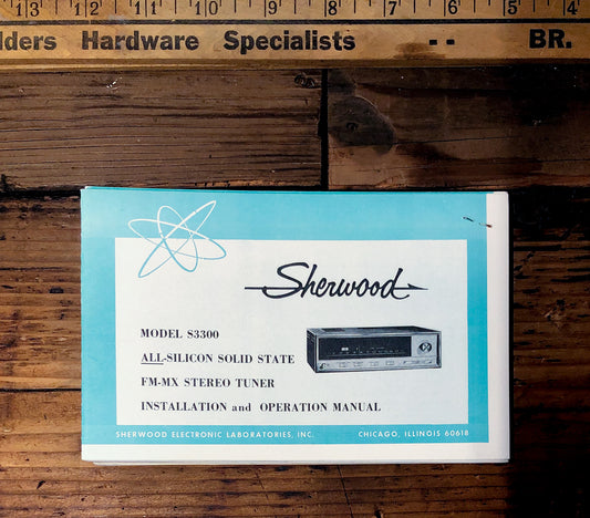 Sherwood S-3300 S3300 Tuner  Owner / User Manual *Original*