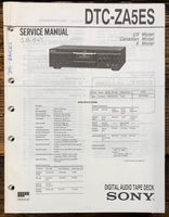 Sony DTC-ZA5ES DAT Tape Deck  Service Manual *Original*