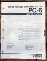 Yamaha PC-6 Portable Stereo / Radio  Service Manual *Original*