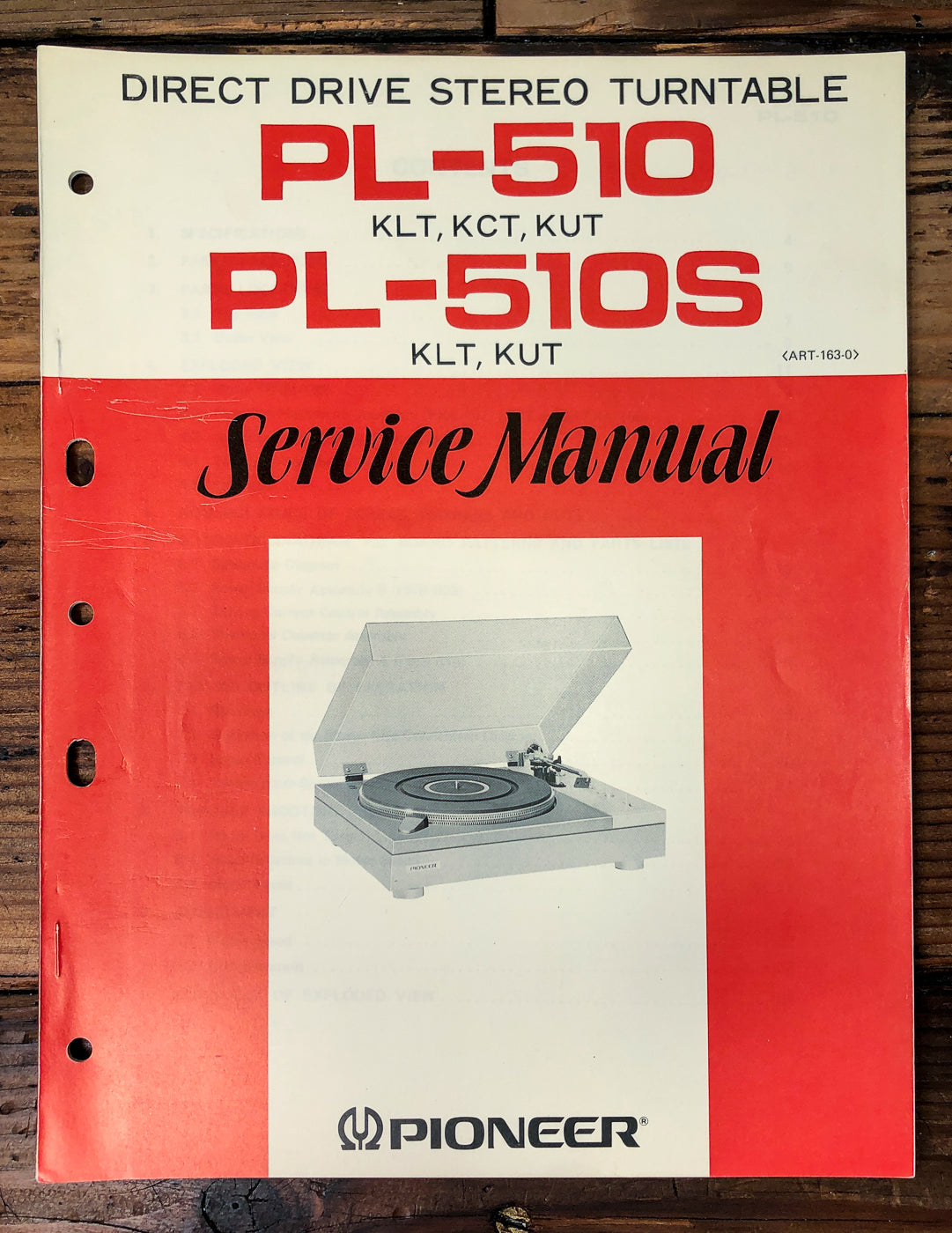 Pioneer PL-510 PL-510S Turntable Service Manual *Original*