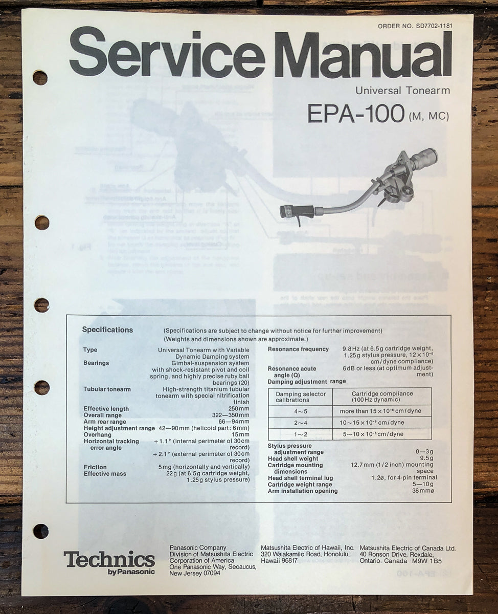 Turntable Tonearm Service Manual – Vintage Audio Store - Vintage ...