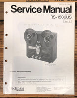 Technics RS-1500US RS-1500 US Reel to Reel Vol. 1Service Manual *Original*