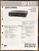 Sony CDP-X7ESD CD Player  Service Manual *Original*