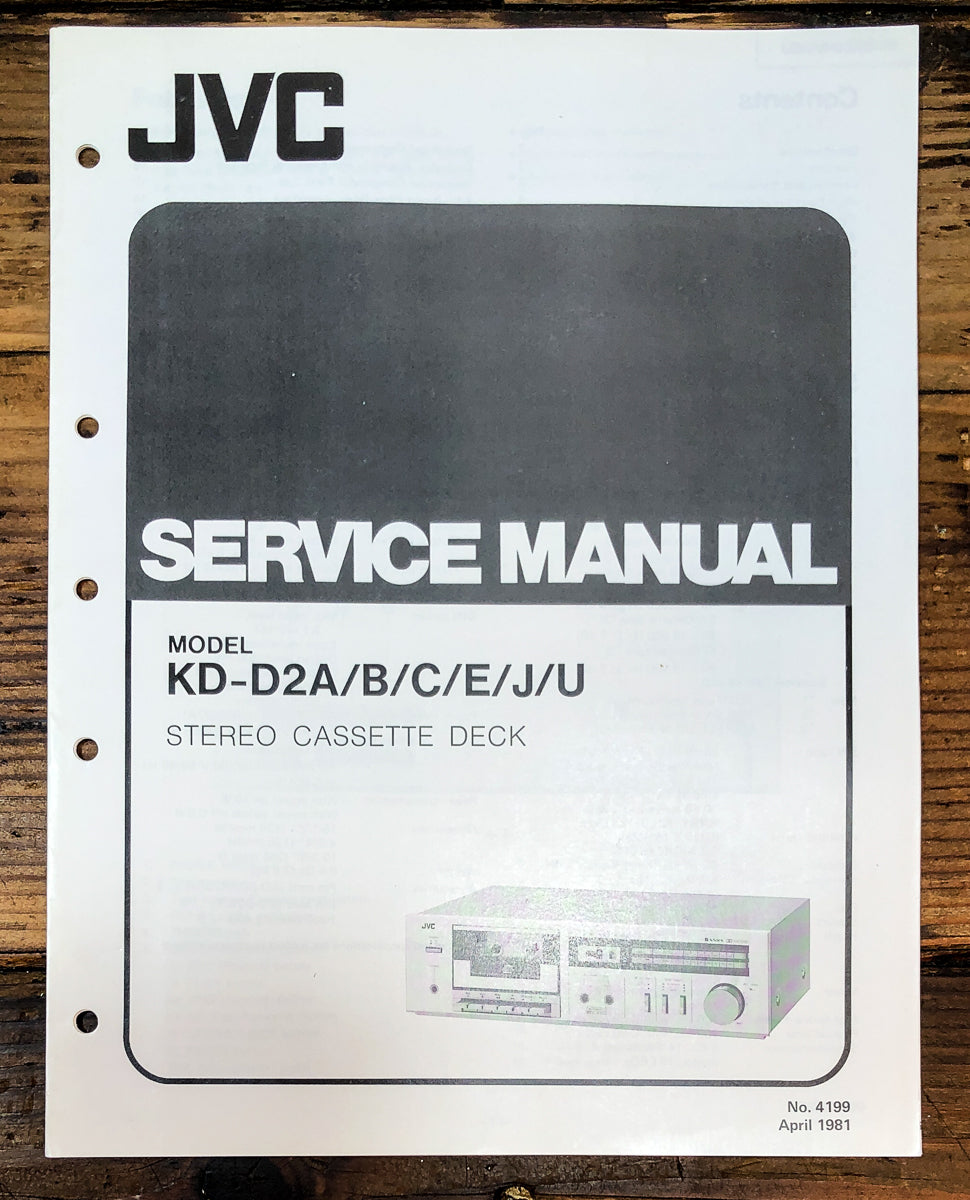 JVC KD-D2 Cassette Service Manual *Original*