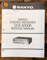 Sanyo DCX-6000K DCX 6000K Receiver  Service Manual *Original*