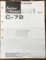 Pioneer C-72 Elite Preamp / Preamplifier  Service Manual *Original*