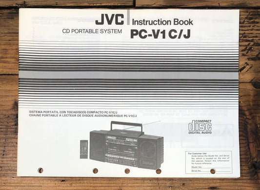JVC PC-V1 Radio / Boombox Owners / User Manual *Original*