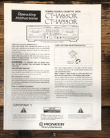 Pioneer CT-W550R CT-W650R Cassette Owners / User Manual *Original*