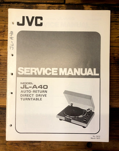 JVC JL-A40 Record Player / Turntable  Service Manual *Original*