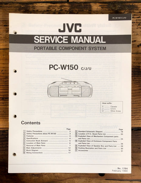 JVC PC-W150 Stereo / Boombox  Service Manual *Original*