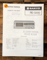 Sanyo RD-S200 RDS200 Cassette  Service Manual *Original*