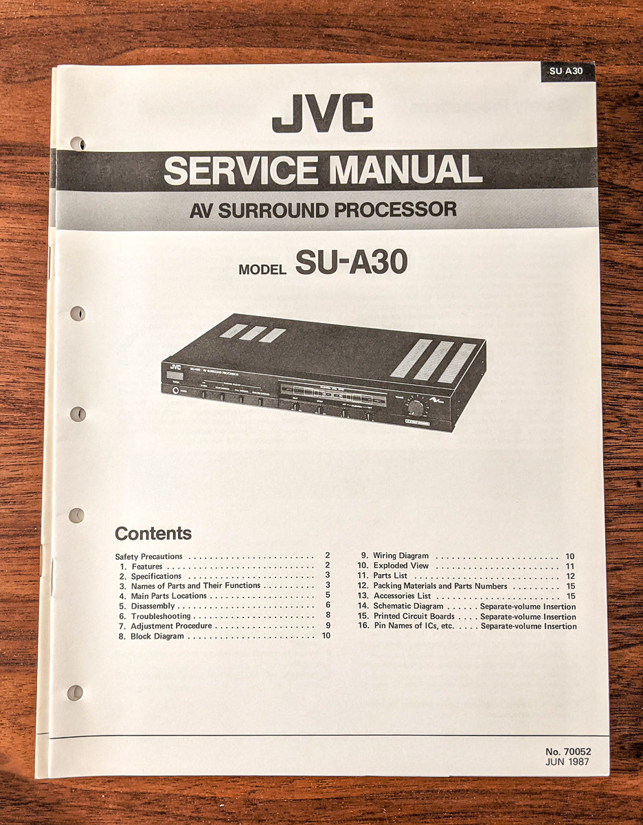 JVC SU-A30 Processor Service Manual *Original*