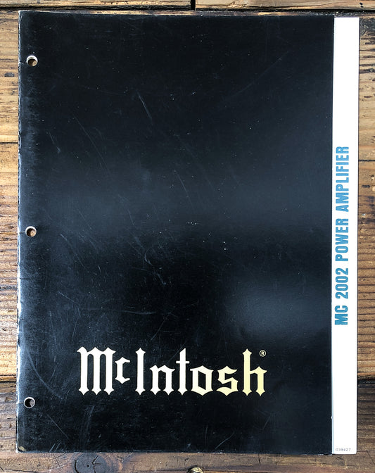 McIntosh MC-2002 MC 2002 Amplifier Owners / User Manual *Original*