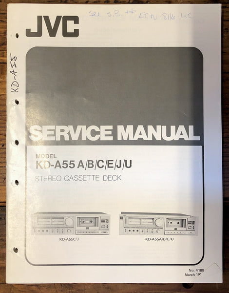JVC KD-A55 Cassette  Service Manual *Original*
