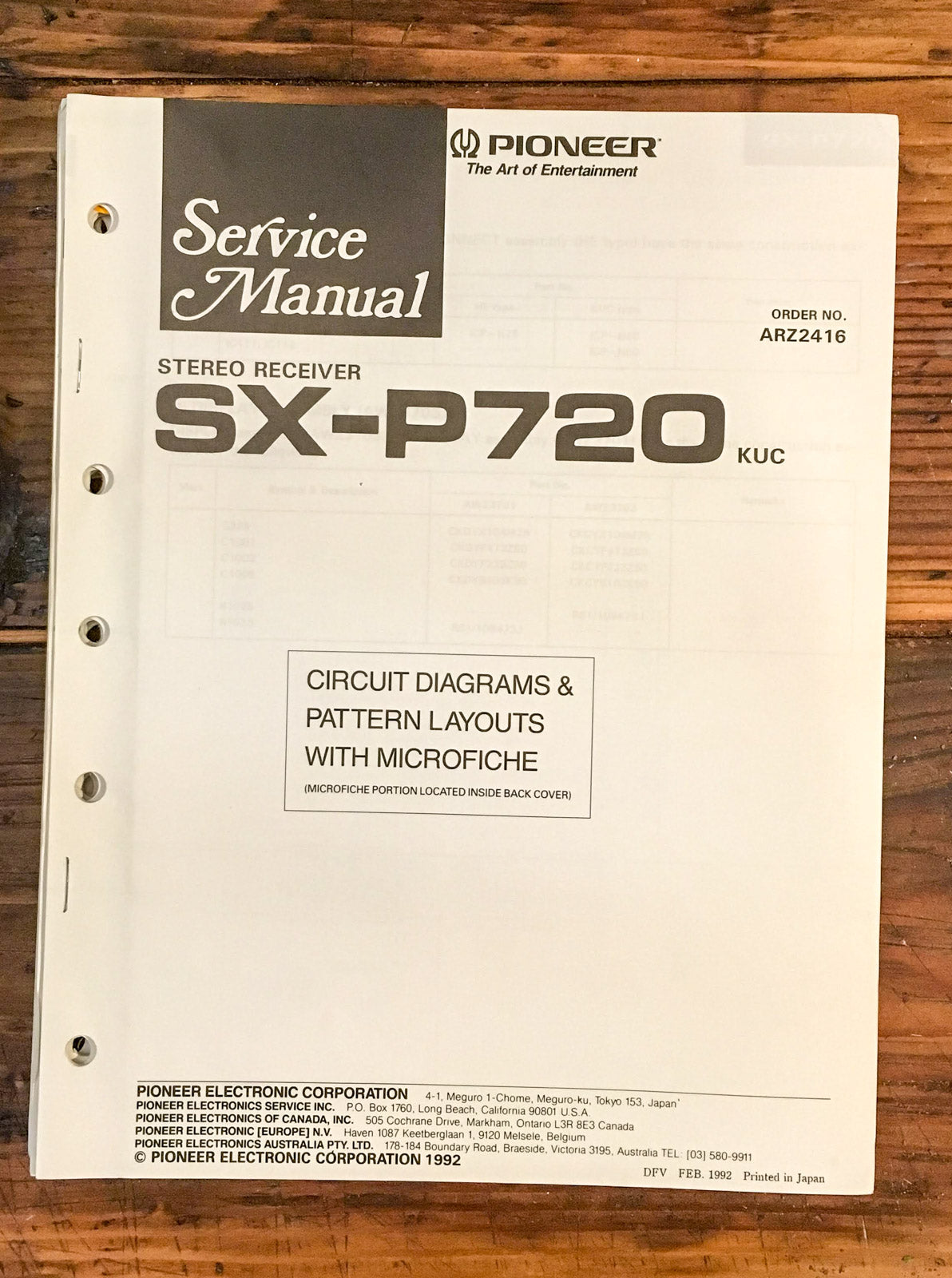 Pioneer SX-P720 Receiver  Service Manual *Original*