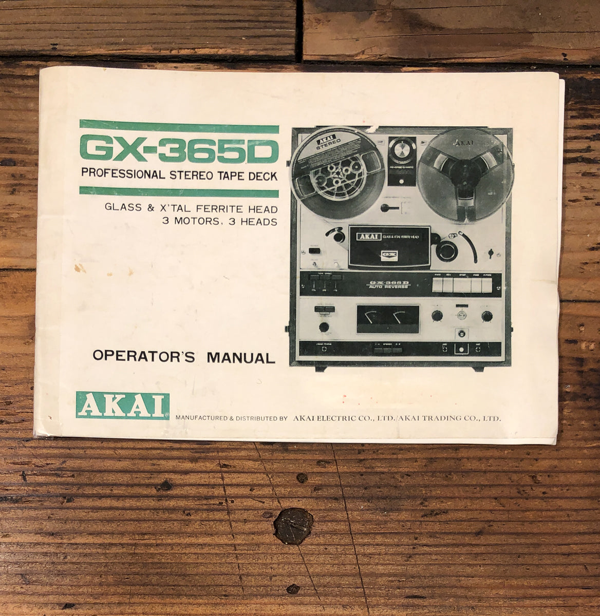 Akai GX-365D Reel to Reel Owners / User Manual *Original*