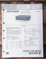 Sony TA-AX390 TA-AX391 Amplifier  Service Manual *Original*