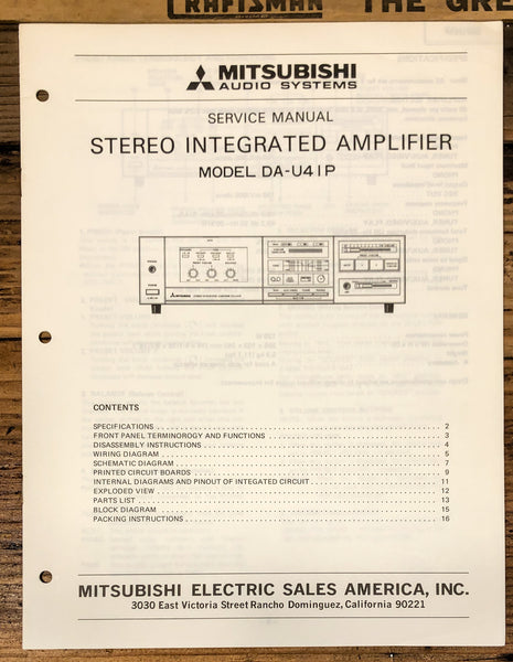Mitsubishi DA-U41P Amplifier  Service Manual *Original*