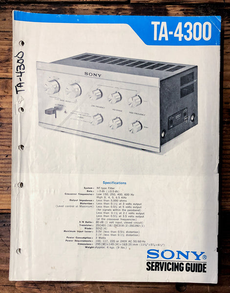 Sony TA-4300 Amplifier  Service Manual *Original*