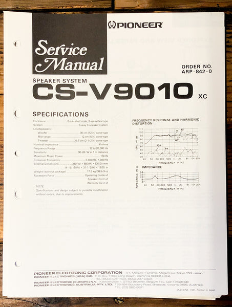 Pioneer CS-V9010 Speaker  Service Manual *Original*