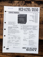 Sony HCD-A295 HCD-D550 Stereo  Service Manual *Original*