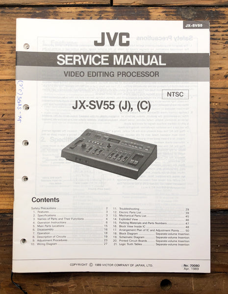 JVC JX-SV55 Video Editing Processor  Service Manual *Original*