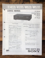 Sony TC-W320 TC-W320S TC-WR520 TC-WR520S Cassette  Service Manual *Original* #2