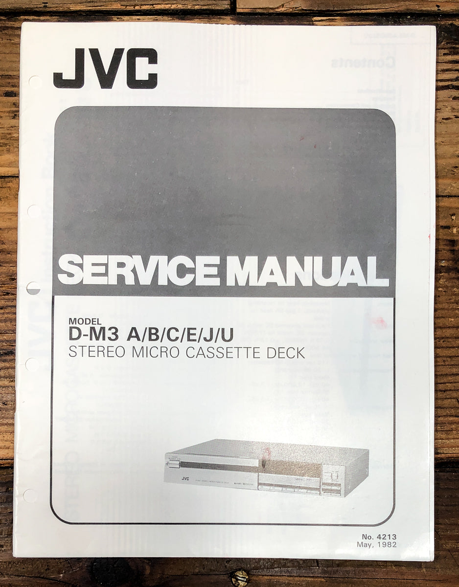 JVC D-M3 Micro Cassette Deck Service Manual *Original*