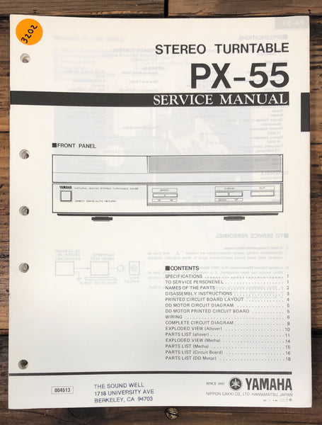 Yamaha PX-55 Record Player / Turntable  Service Manual *Original*