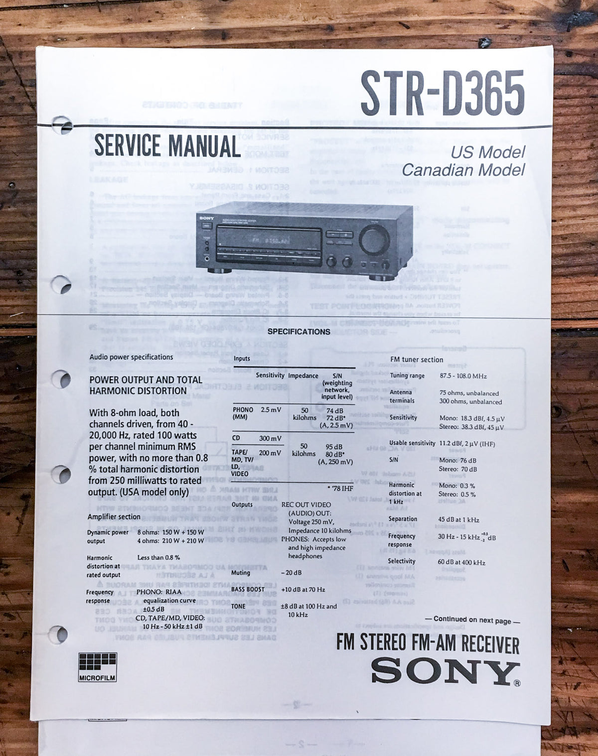 Sony STR-D365 Receiver  Service Manual *Original*